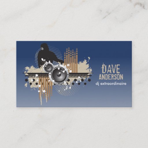 Customizable Funky Disc Jockey (DJ) Grunge Business Card