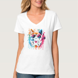Funky Dog in Shades & Headphones T-Shirt