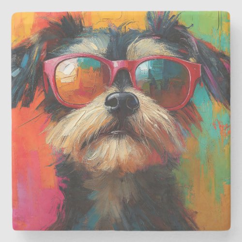 Funky Dog Stone Coaster