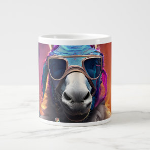 Funky Donkey Blue Glasses  Giant Coffee Mug