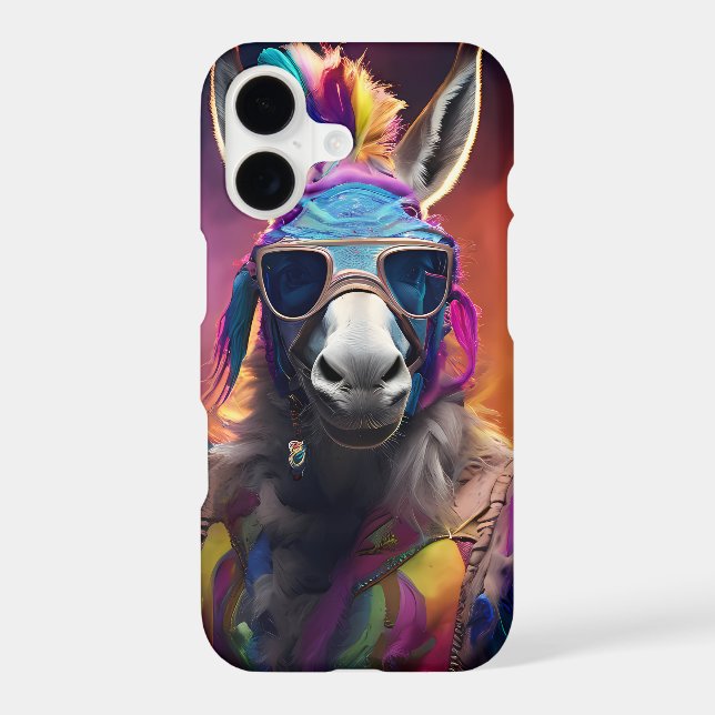 Funky Donkey Blue Glasses  Iphone Case (Back)