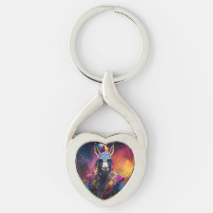 Funky Donkey Blue Glasses Keychain
