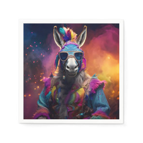 Funky Donkey Blue Glasses  Napkins