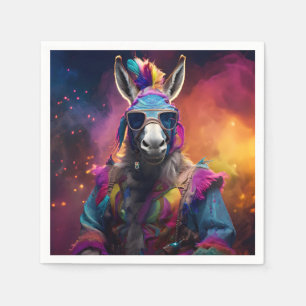 Funky Donkey Blue Glasses Napkins
