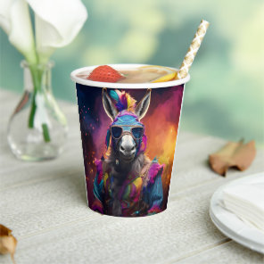 Funky Donkey Blue Glasses  Paper Cups