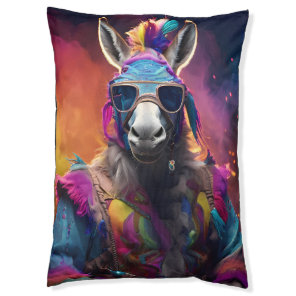 Funky Donkey Blue Glasses  Pet Bed