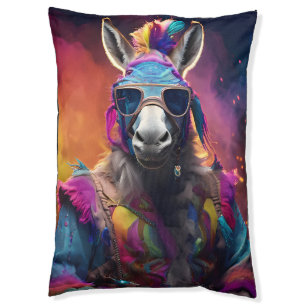Funky Donkey Blue Glasses Pet Bed