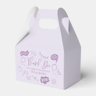 Funky Doodle Graduation Party Purple Favor Boxes