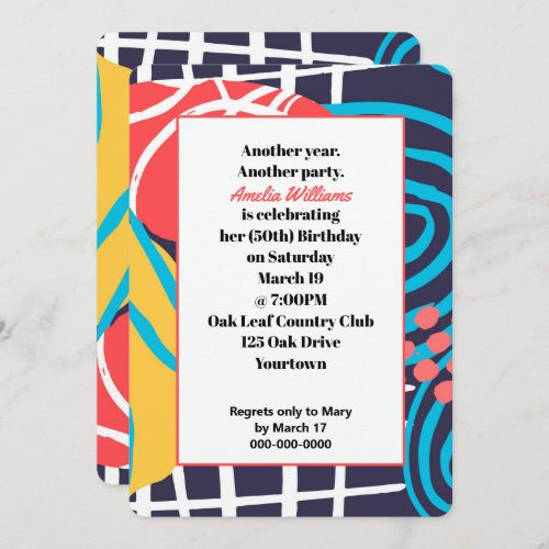 Funky Doodles Birthday Party  Invitation