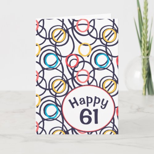 Funky Doodles for 61st Birthday Card