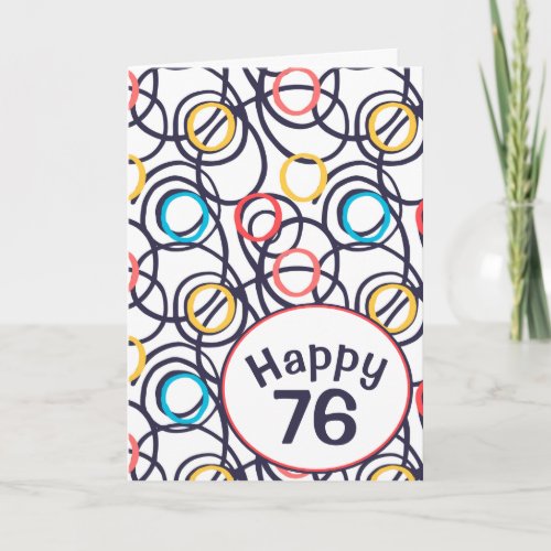 Funky Doodles for 76th Birthday Card