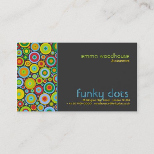 Funky Dots Dark Grey Business Card