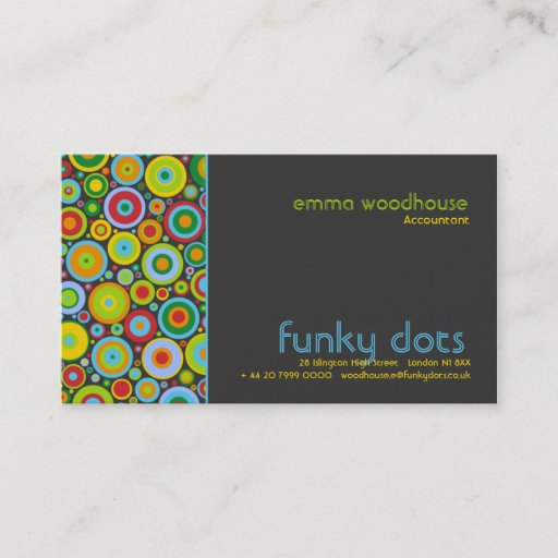 Customizable Funky Dots Dark Grey Business Cards