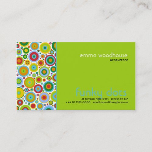 Funky Dots Green Business Card
