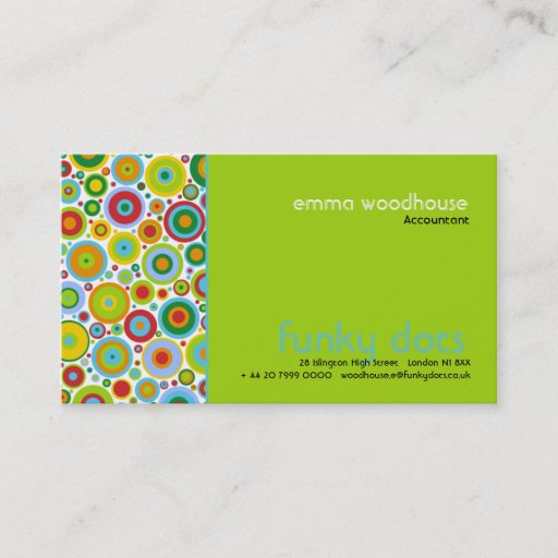 Customizable Funky Dots Green Business Card