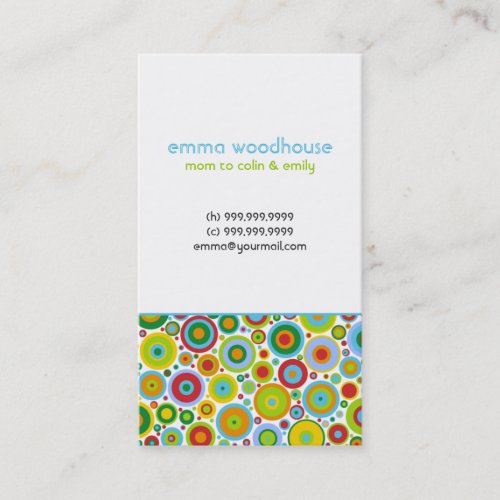 "Funky Dots 'n' Stripes" Mommy Business Card
