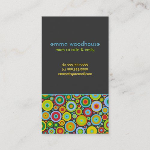 "Funky Dots 'n' Stripes" Mommy Business Card