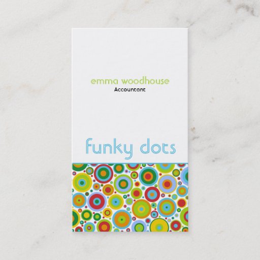 Customizable Funky Dots 'N' Stripes Vertical Business Card