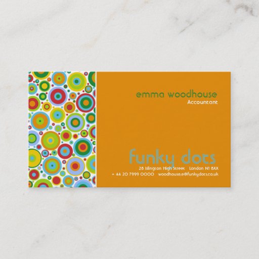 Customizable Funky Dots Orange Business Card Template