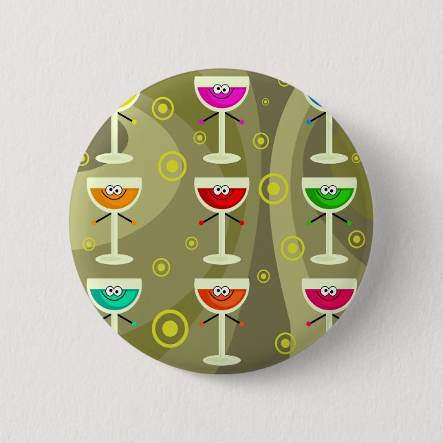 Funky Drinks Pinback Button (Front)
