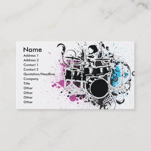 Customizable funky drummer vector design business card templates