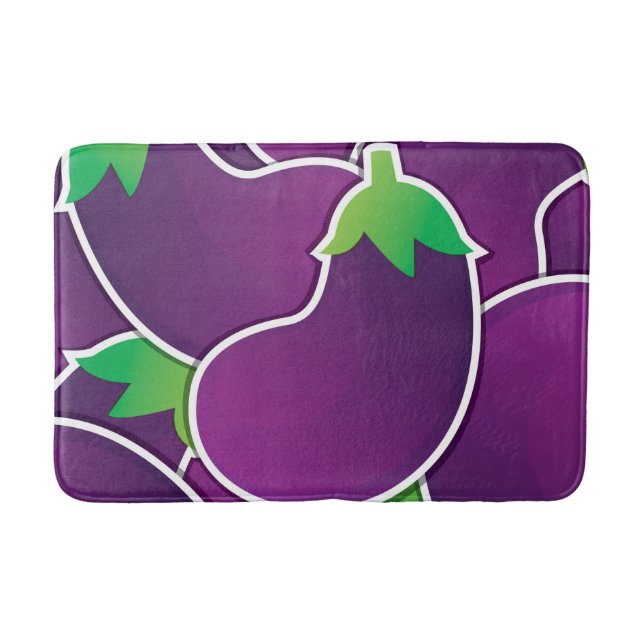 Funky eggplant bathroom mat (Front)