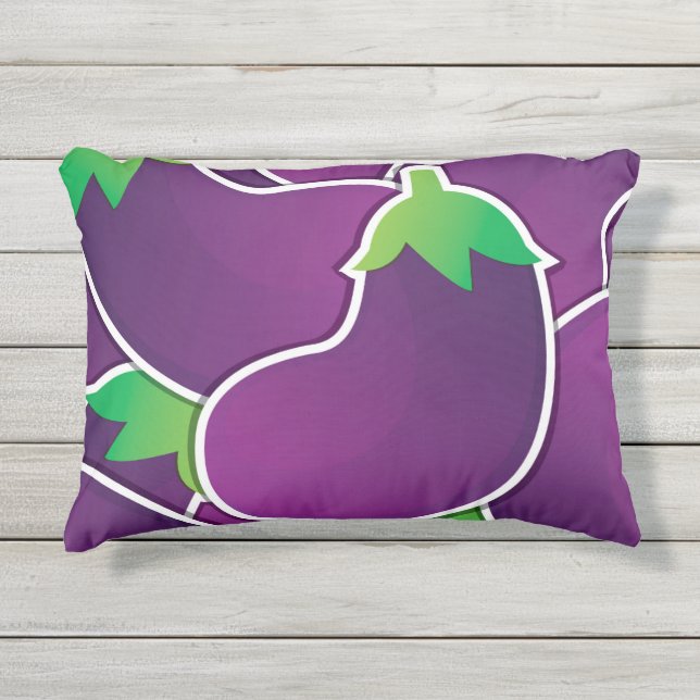 Funky eggplant outdoor pillow (Front)