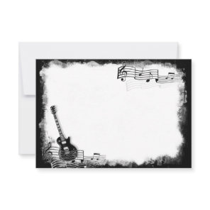 Funky Electric Guitar Flat Thank You Note Card