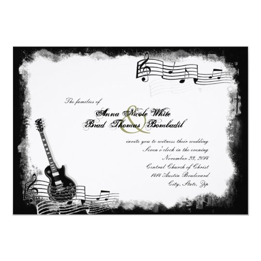 Funky Electric Guitar Music Wedding Invitation Zazzle