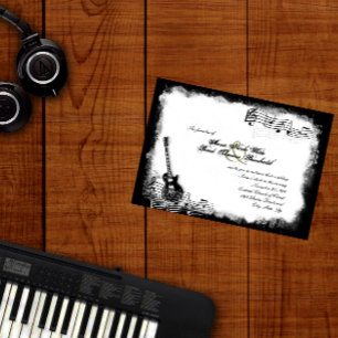 Funky Electric Guitar Music Wedding Invitation