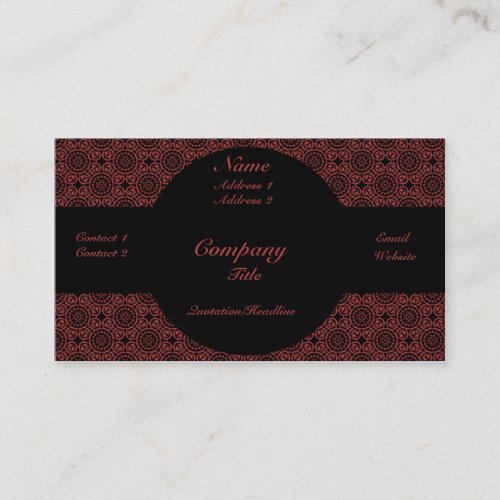 Funky Elegance Business Card Red Business Card