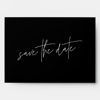 Funky Elegant Mod | Black on White Save The Date | Envelope
