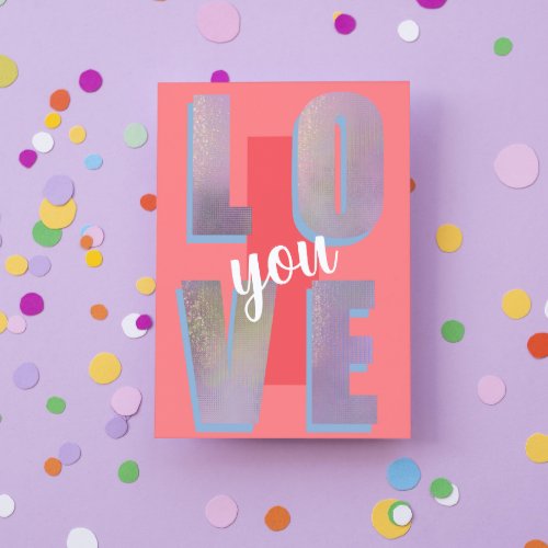 Funky Energetic I Love You Valentines Day Holiday Card