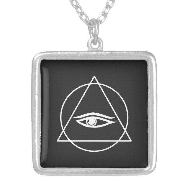 Funky Eye Triangle Circle Necklace (Front)