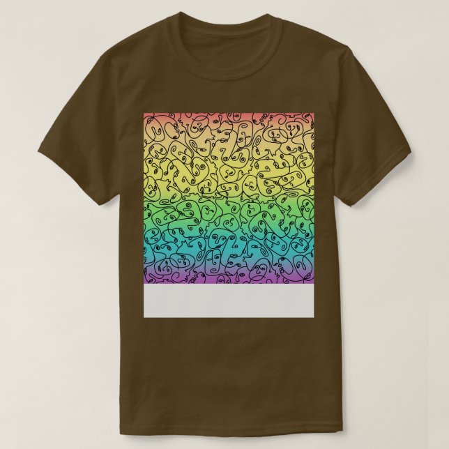 Funky Faces on Rainbow 1 T-Shirt (Design Front)