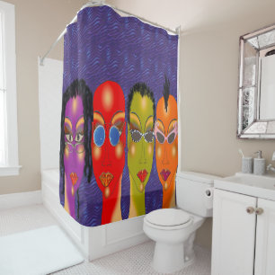 Funky Faces Shower Curtain
