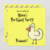 Funky Farm Chicken Birthday Party Invitation Bawk (Front/Back)