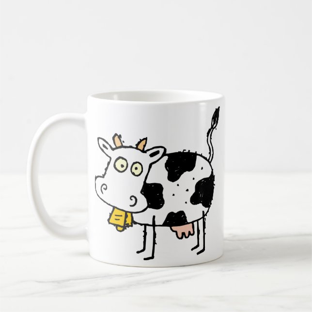 Funky Farm Cow Customizable Kids Coffee Mug (Left)