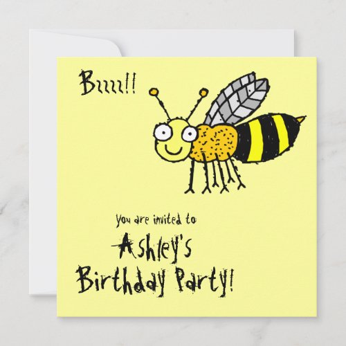 Funky Farm Honey Bee Birthday Party Invitation
