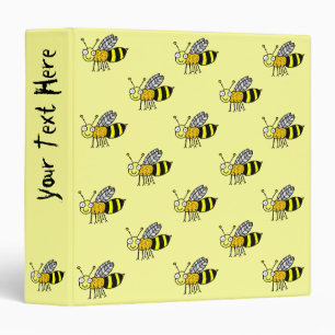Funky Farm Honey Bee Pattern Binder