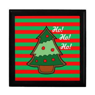 Funky Festive Stripes and Tree Gift Box