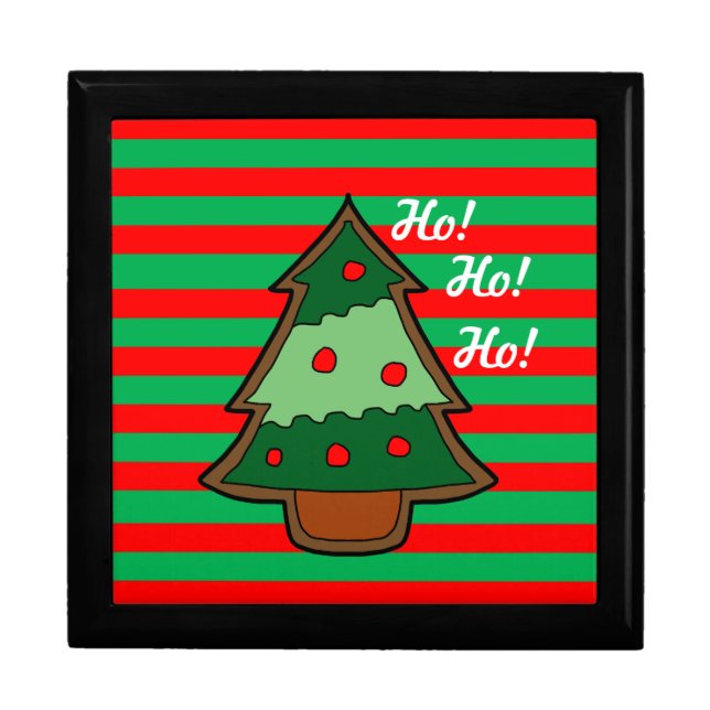 Funky Festive Stripes and Tree Gift Box (Front)