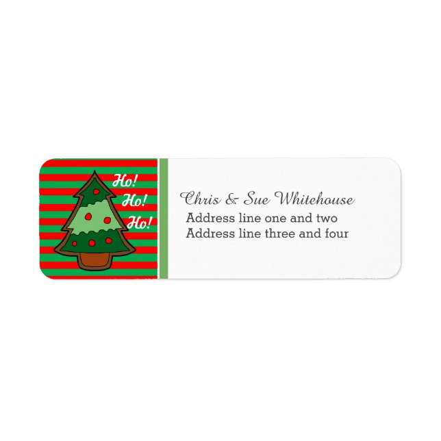 Funky Festive Tree Custom Label (Front)