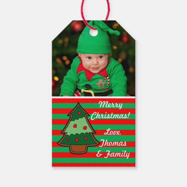 Funky Festive Tree Gift Tags (Front)