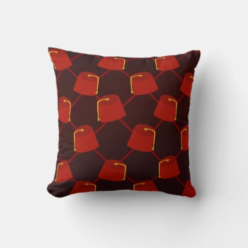 Funky Fez Fiesta Throw Pillow