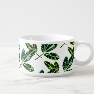 Funky Fig Tree Leaf Pattern Chili Bowl