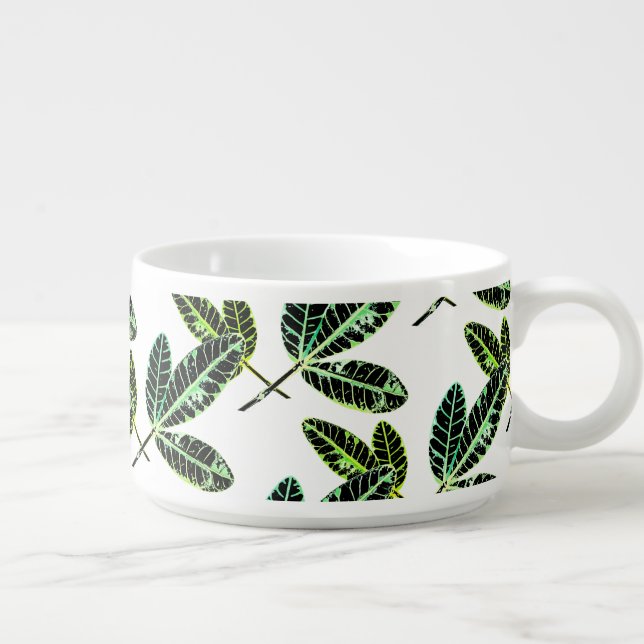 Funky Fig Tree Leaf Pattern Chili Bowl (Left)