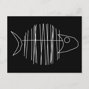 Funky Fish - B & W Postcard