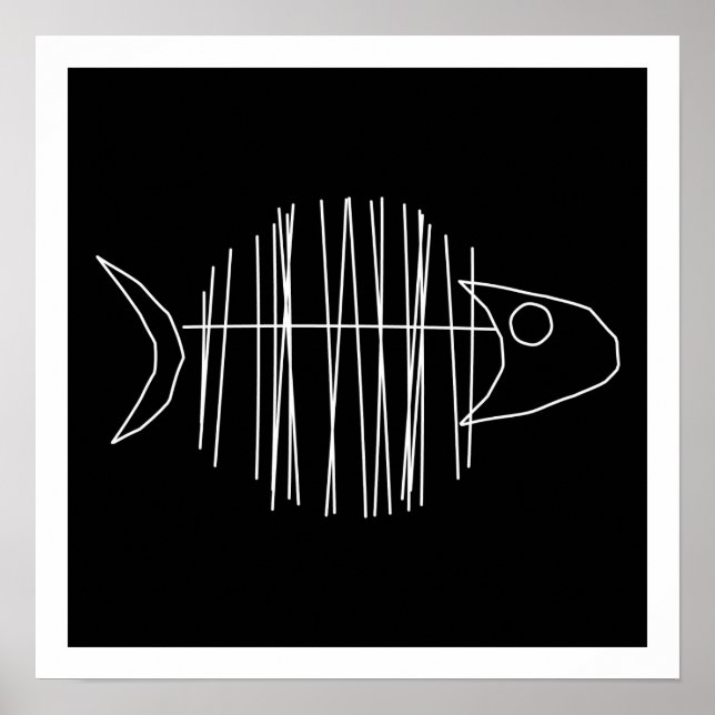 Funky Fish - B & W Poster (Front)