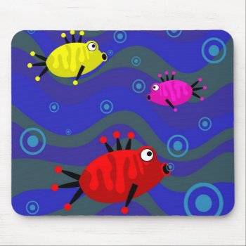 Funky Fish Mouse Pad by prawny at Zazzle